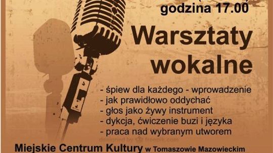Warsztaty wokalne w Miejskim Centrum Kultury