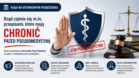 We wtorek rząd zajmie się m.in. przepisami, które mają chronić przed pseudomedycyną