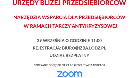 Webinarium –„Narzędzia wsparcia dla przedsiębiorców w ramach Tarczy Antykryzysowej