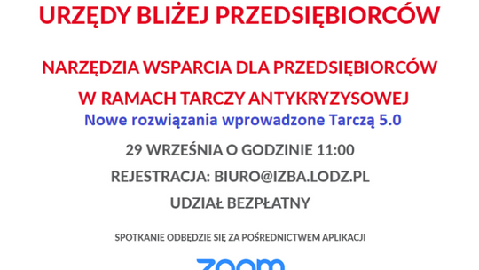Webinarium –„Narzędzia wsparcia dla przedsiębiorców w ramach Tarczy Antykryzysowej