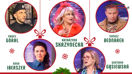 Plakat spektaklu „Wieczór Panieński plus” z obsadą i terminem w Tomaszowie Mazowieckim