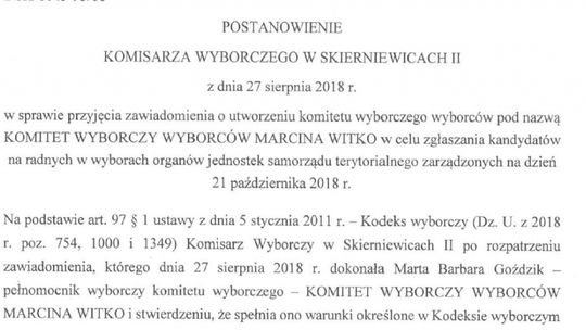 Witko pójdzie własną drogą?