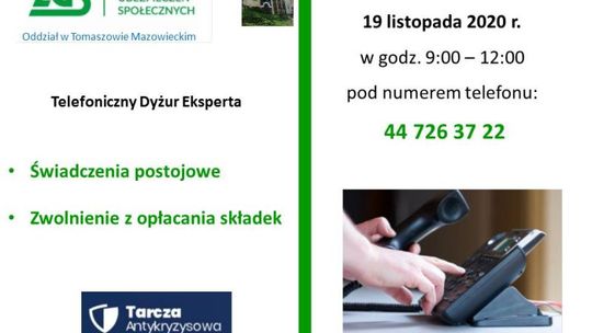 Wsparcie dla przedsiębiorców w ramach Tarczy Antykryzysowej – dyżur telefoniczny eksperta ZUS