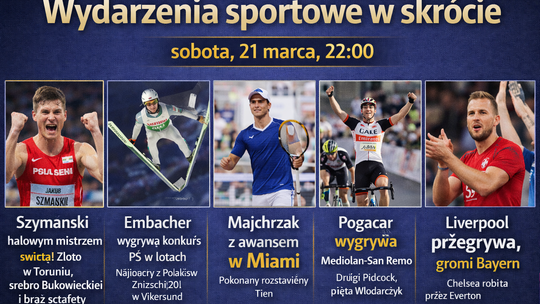 Wydarzenia sportowe w skrócie, sobota 21 marca