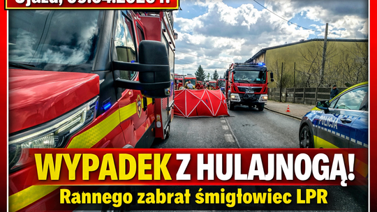 Wypadek z udziałem hulajnogi w Ujeździe. Interweniował śmigłowiec LPR