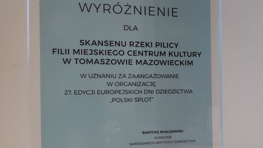 Wyróżnienie dla Skansenu Rzeki Pilicy filii Miejskiego Centrum Kultury