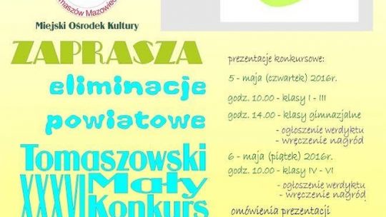 XXXVI Tomaszowski Mały Konkurs Recytatorski - eliminacje powiatowe