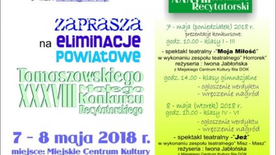 XXXVIII Mały Tomaszowski Konkurs Recytatorski – eliminacje powiatowe