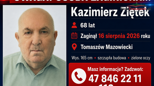 Zaginął 68-letni Kazimierz Ziętek. Policja w Tomaszowie prosi o pomoc