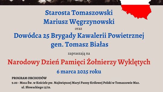 Zapraszamy na obchody Narodowego Dnia Pamięci Żołnierzy Wyklętych 6 marca 2025