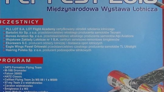 Zaproszenie na Międzynarodowa Wystawę Lotniczą Fly Fest 2018