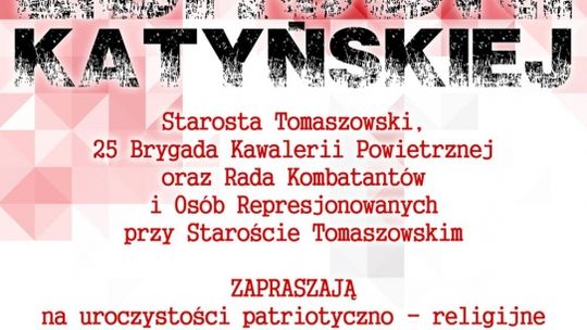 Zaproszenie na uroczystośc patriotyczno-religijne z okazji 78. rocznicy zbrodni katyńskiej