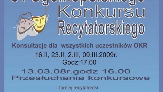 Zarecytują konkursowo