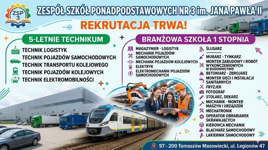 ZSP nr 3 w Tomaszowie Mazowieckim rozpoczął nabór do technikum i szkoły branżowej