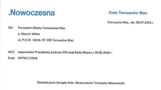 Zwracamy się z uprzejmą prośbą, aby nie mieszano nas w konflikt, który nie od nas zależy