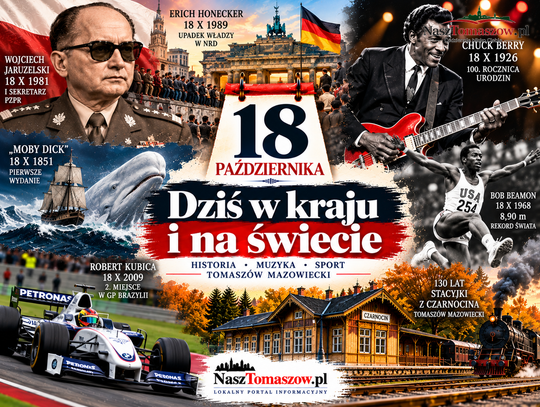 18 października w historii. Jaruzelski przejmuje władzę, 100 lat Chucka Berry’ego i niezwykły tomaszowianin