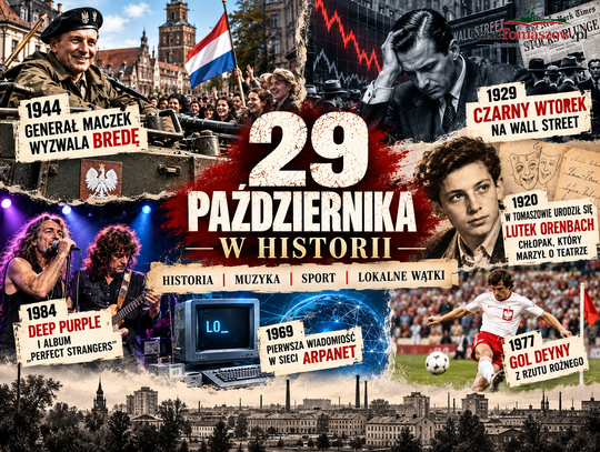 29 października w historii. Generał Maczek wyzwala Bredę, Wall Street przeżywa katastrofę, a Tomaszów pamięta chłopaka, który marzył o teatrze