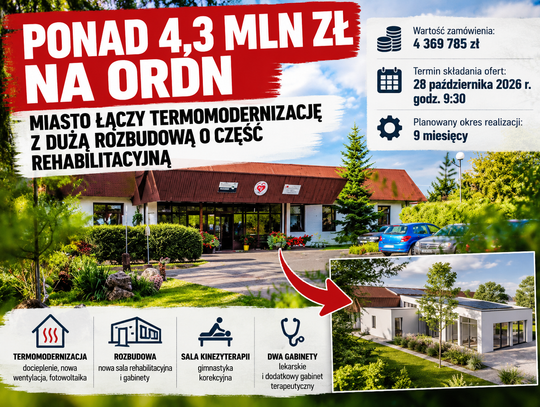 4,37 mln zł na ORDN. Termomodernizacja to tylko część inwestycji. Powstanie też nowa część rehabilitacyjna