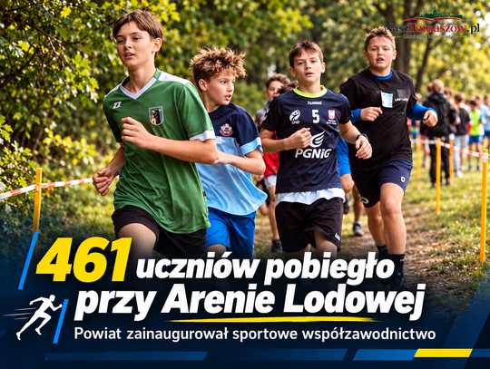 461 uczniów pobiegło przy Arenie Lodowej. Powiat zainaugurował sportowe współzawodnictwo