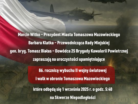 86. Rocznica Wybuchu II Wojny Światowej i Walk w Obronie Tomaszowa Mazowieckiego