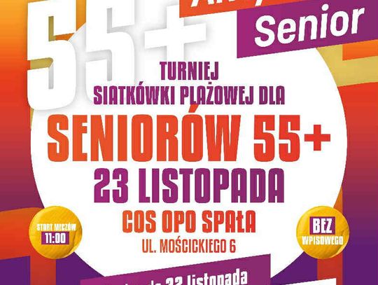 Aktywny Senior 55+: turniej siatkówki plażowej w Spale już 23 listopada Aktywny Senior 55+: turniej siatkówki plażowej w Spale już 23 listopada