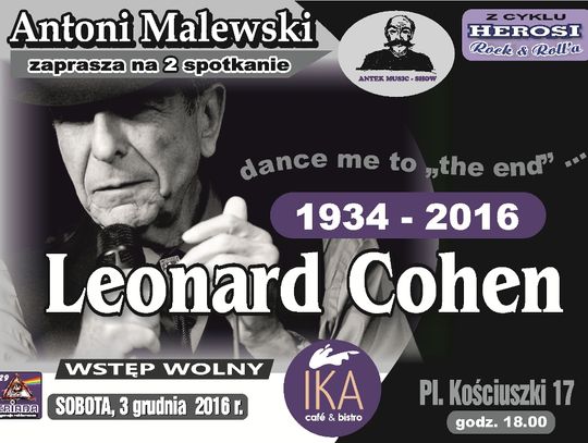 Antoni Malewski zaprasza: Leonard Cohen