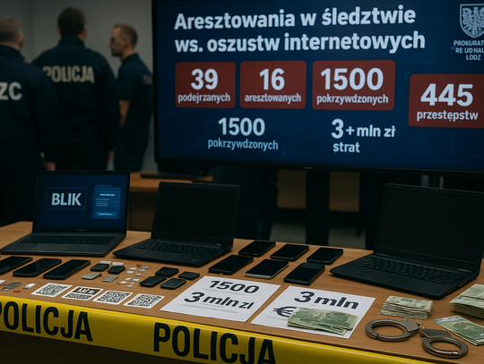 Aresztowania w śledztwie ws. oszustw internetowych; 1500 pokrzywdzonych Aresztowania w śledztwie ws. oszustw internetowych; 1500 pokrzywdzonych