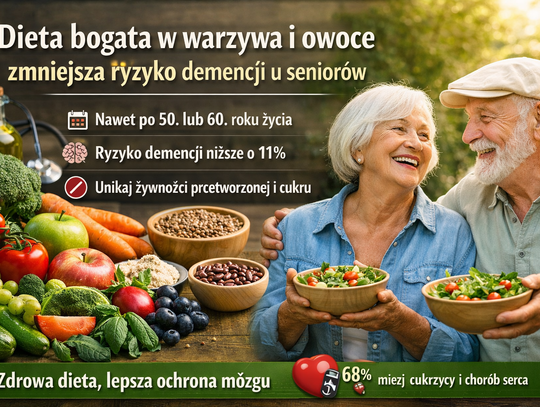 Badania: dieta bogata w warzywa i owoce może zmniejszyć ryzyko demencji – nawet u seniorów