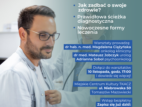 BEZPŁATNE WARSZTATY O PROFILAKTYCE RAKA PROSTATY W TOMASZOWIE MAZOWIECKIM