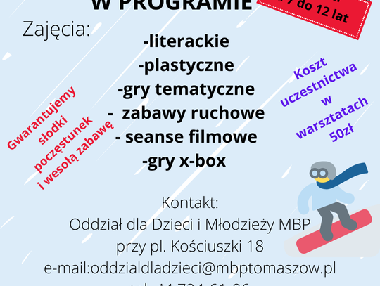 Biblioteka zaprasza na zimowe warsztaty 