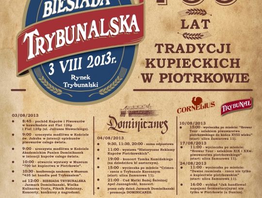 Biesiada Trybunalska na 700 lat tradycji kupieckich w Piotrkowie