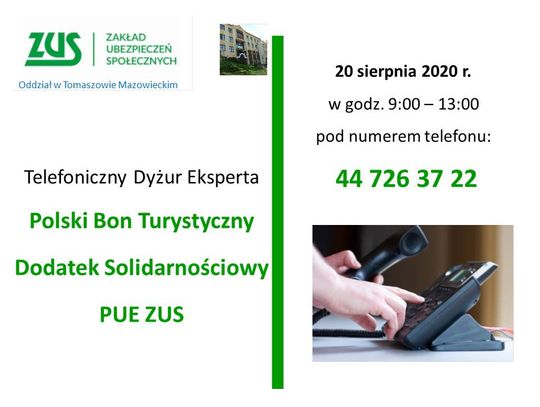 Czwartkowy dyżur telefoniczny ekspertów ZUS