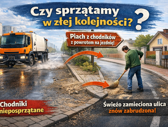 Czy sprzątamy miasto w złej kolejności? Najpierw ulice, potem… z powrotem piach