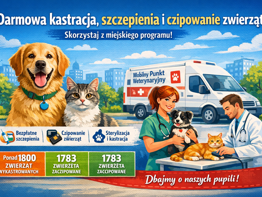 Darmowa kastracja, szczepienia i czipowanie zwierząt – rusza kolejna edycja miejskiego programu