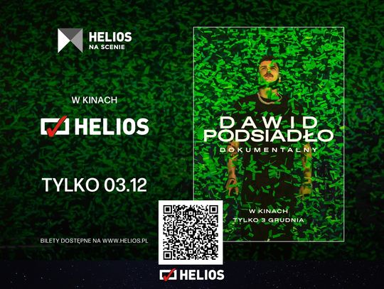 Dawid Podsiadło - Dokumentalny  tylko 3 grudnia w kinach Helios