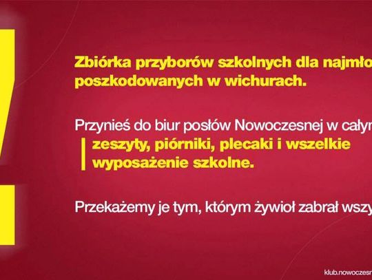 Dla poszkodowanych w nawałnicach