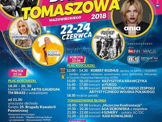 Dni Tomaszowa Mazowieckiego 2018 [PROGRAM, ATRAKCJE, ZMIANA ORGANIZACJI RUCHU]