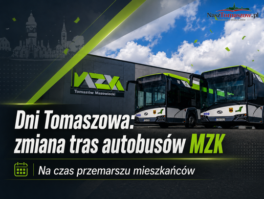 Dni Tomaszowa: zmiana tras autobusów MZK na czas przemarszu mieszkańców