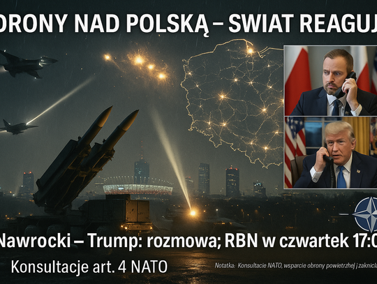 Drony nad Polską - świat reaguje, Nawrocki rozmawia z Trumpem i zwołuje RBN (synteza4)