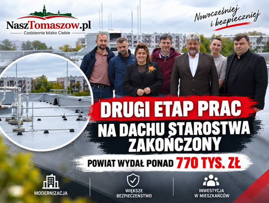 Drugi etap prac na dachu starostwa zakończony. Powiat wydał ponad 770 tys. zł