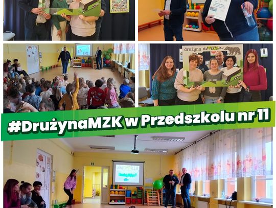 Drużyna eMZKa na przystanku edukacyjnym w Przedszkolu nr 11