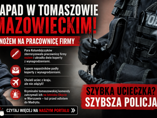 Dwoje Kolumbijczyków aresztowanych za rozbój; chcieli uciec z Polski
