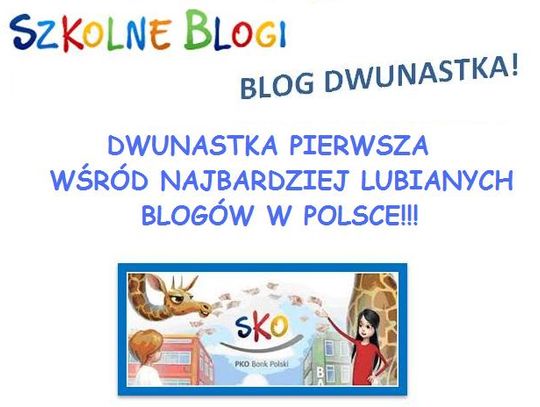 DWUNASTKA pierwsza wśród najbardziej lubianych blogów w Polsce!!!