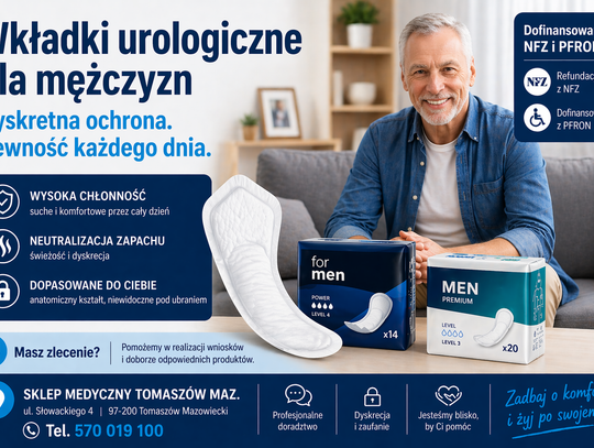 Dyskretna pomoc, która przywraca komfort. Wkładki urologiczne dla mężczyzn – co warto wiedzieć?