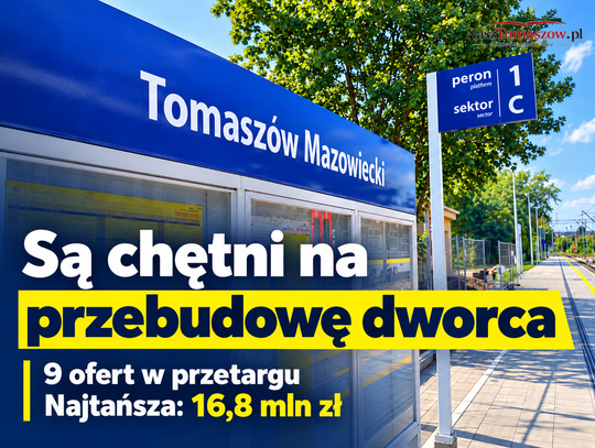 Dziewięć ofert na przebudowę dworca w Tomaszowie. Najtańsza: 16,8 mln zł