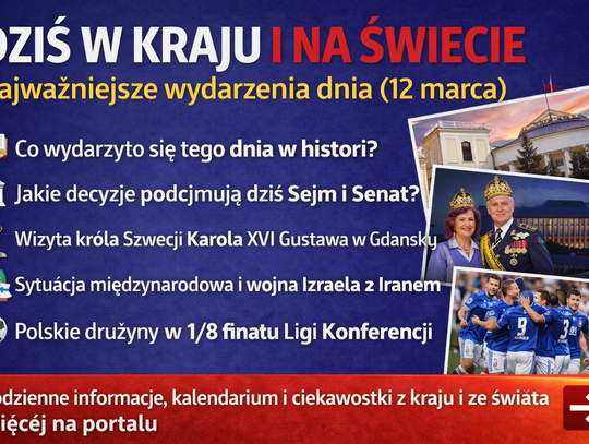 Dziś w kraju i na świecie (czwartek, 12 marca)