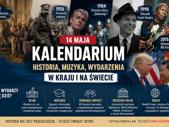 Dziś w kraju i na świecie. Kalendarium 14 maja – od Targowicy po „Seksmisję”, od Sinatry po Układ Warszawski Dziś w kraju i na świecie. Kalendarium 14 maja – od Targowicy po „Seksmisję”, od Sinatry po Układ Warszawski