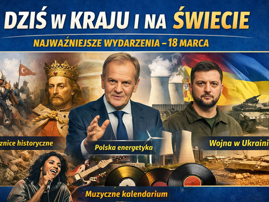 Dziś w kraju i na świecie – najważniejsze wydarzenia 18 marca. Energetyka, Ukraina, historia i muzyka