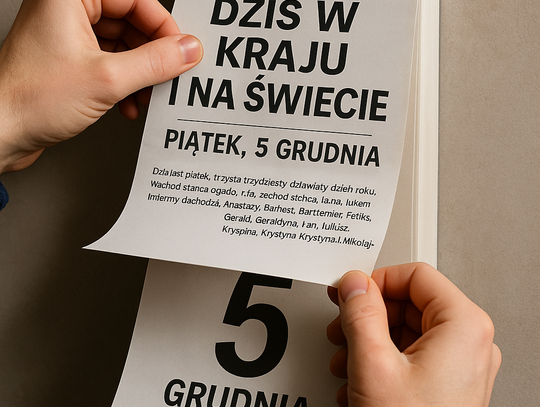 Dziś w kraju i na świecie (piątek, 5 grudnia)