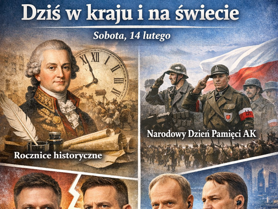 Dziś w kraju i na świecie (sobota, 14 lutego) Dziś w kraju i na świecie (sobota, 14 lutego)